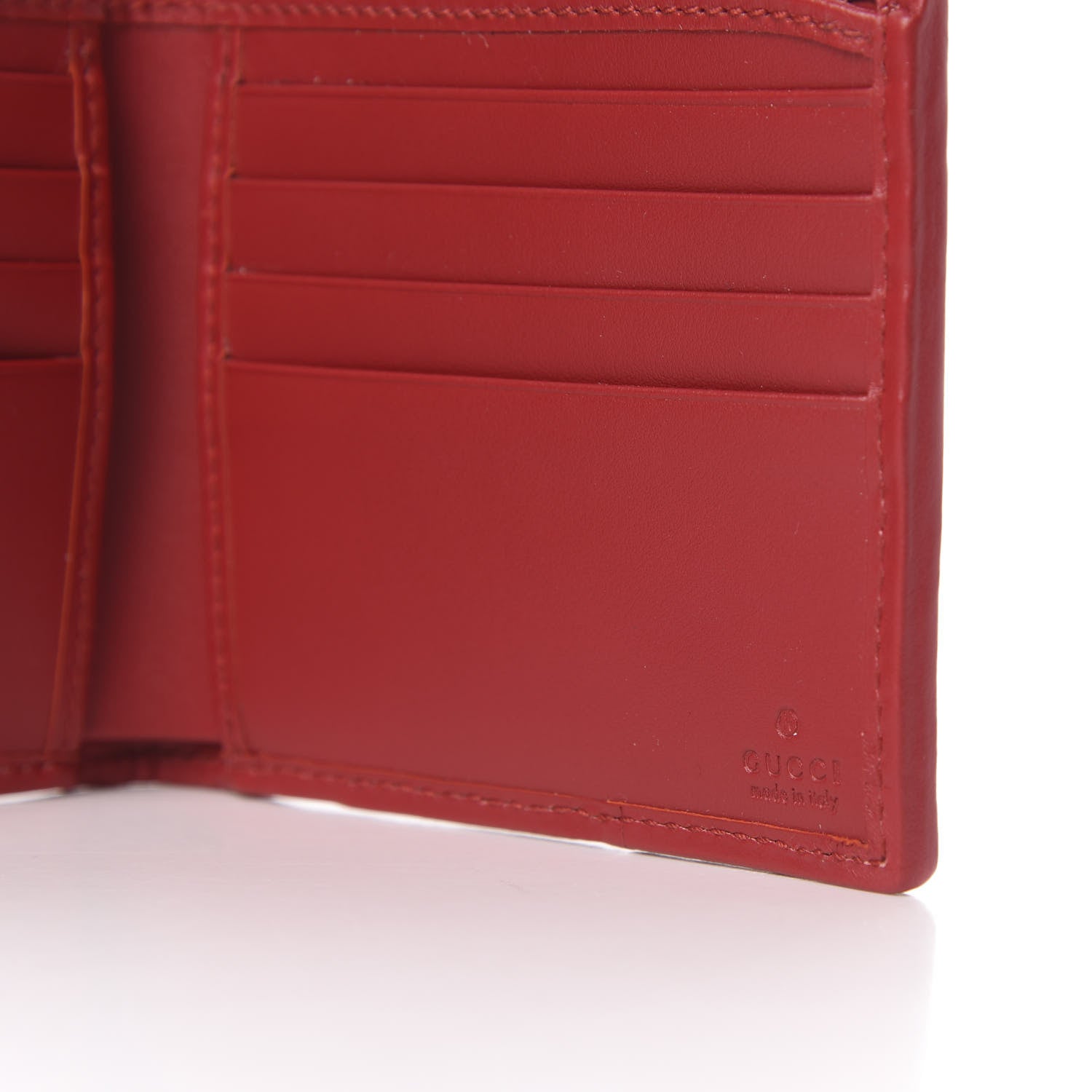 Gucci Calfskin G Rhombus Quilted Bi-Fold Wallet Hibiscus Red 9 of 10