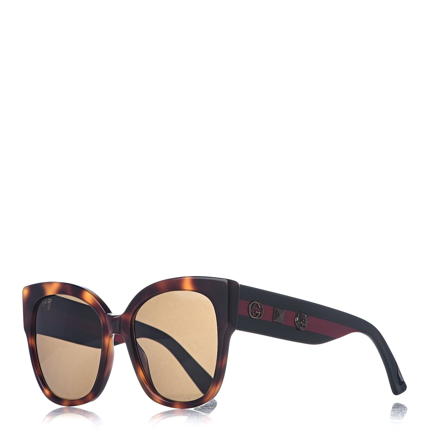Acetate Square Frame Web Sunglasses GG0059S Black Tortoise