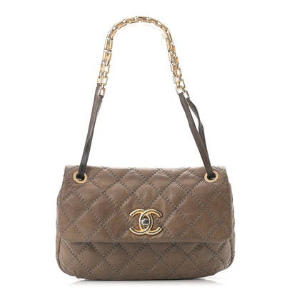 Chanel Calfskin Quilted Retro Chain Flap Dark Grey 1 of 12
