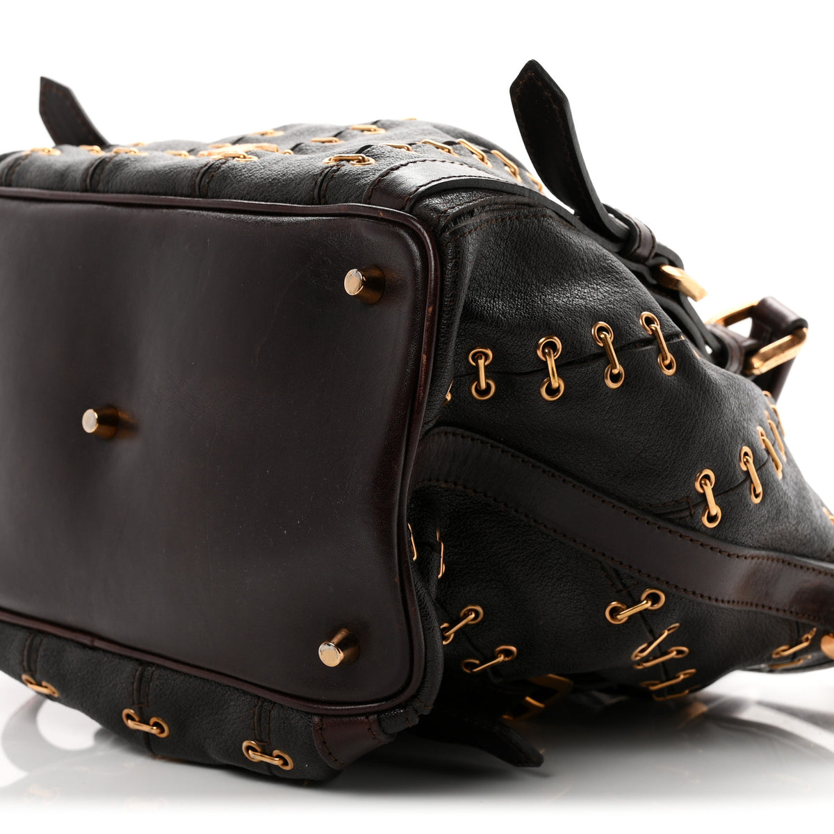 Calfskin Metal Stitch Lowry Chocolate