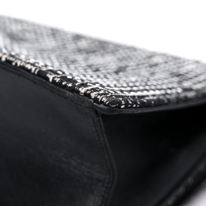 Christian Dior Tweed Embellished Diorama Flap Bag Black White 10 of 23