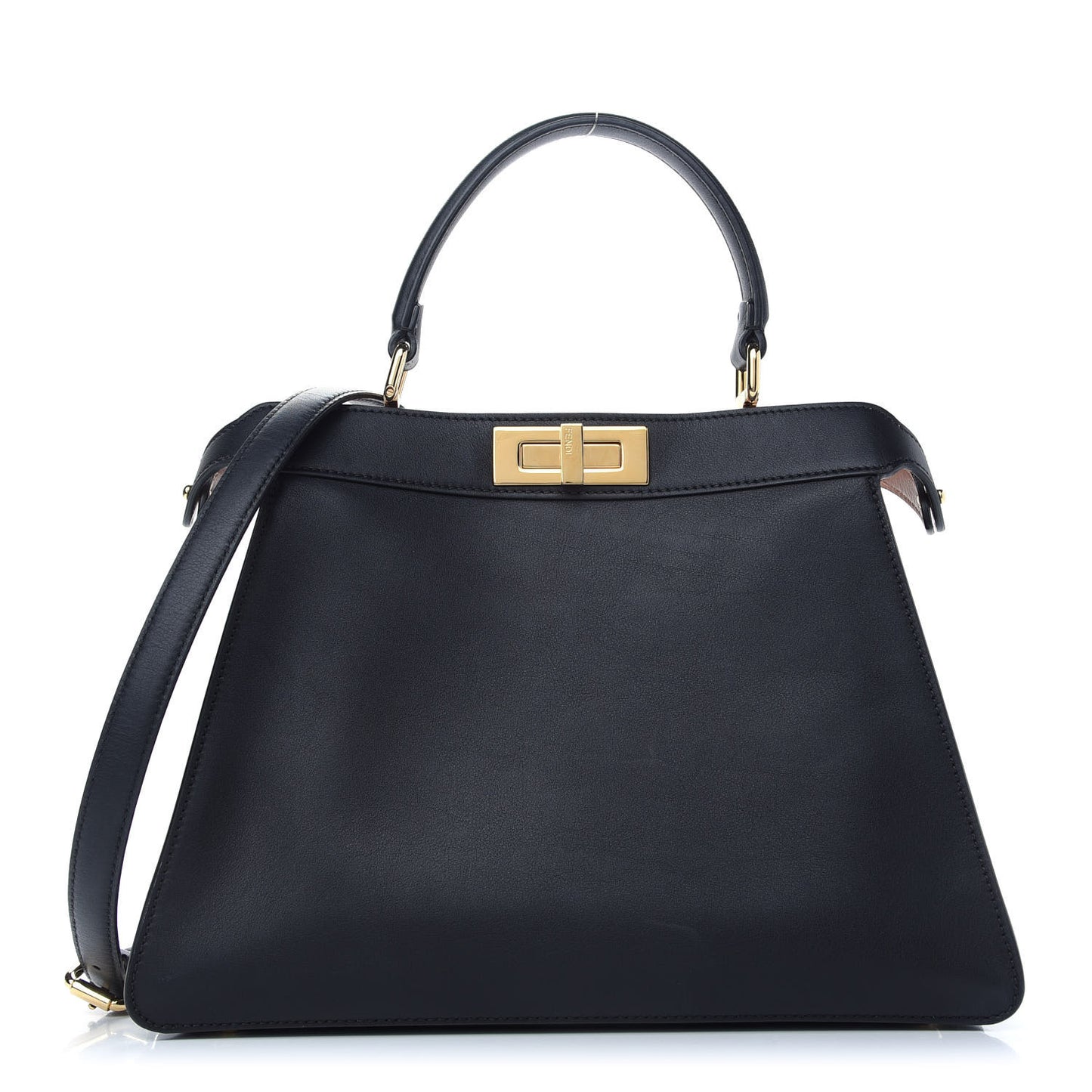 Vitello Seta Shiny Nappa Medium Peekaboo I SEE U Satchel Black Light Rose