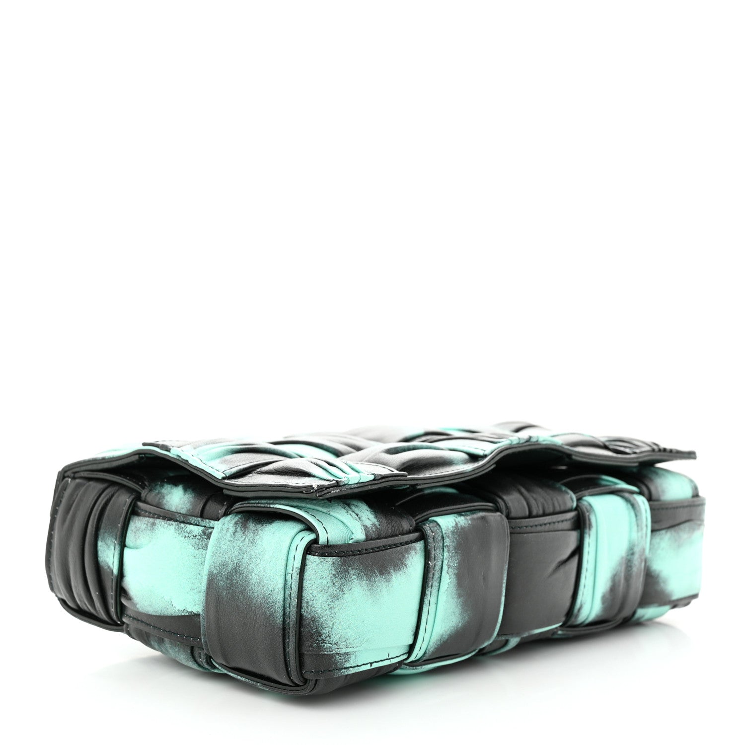 Bottega Veneta Foulard Tie Dye Maxi Intrecciato Padded Cassette Crossbody Bag Celadon Inkwell 4 of 11