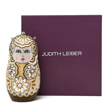 Judith Leiber Crystal Nesting Doll Minaudiere Clutch Silver Multicolor 14 of 14