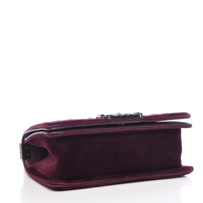 Chanel Tweed Velvet Quilted Small Boy Flap Burgundy 4 of 11