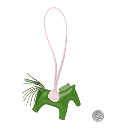 Hermes Milo Lambskin Grigri Rodeo Horse Bag Charm PM Vert Yucca Vert Criquet Mauve Pale 2 of 4