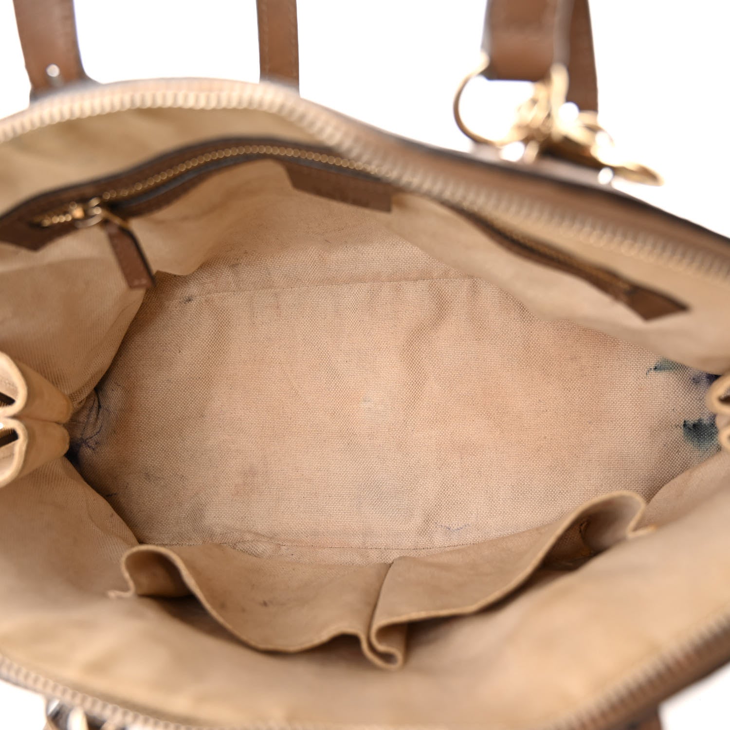 Gucci GG Supreme Monogram Margaux Calfskin Small Nice Top Handle Dome Bag Beige Ebony Acero 5 of 20