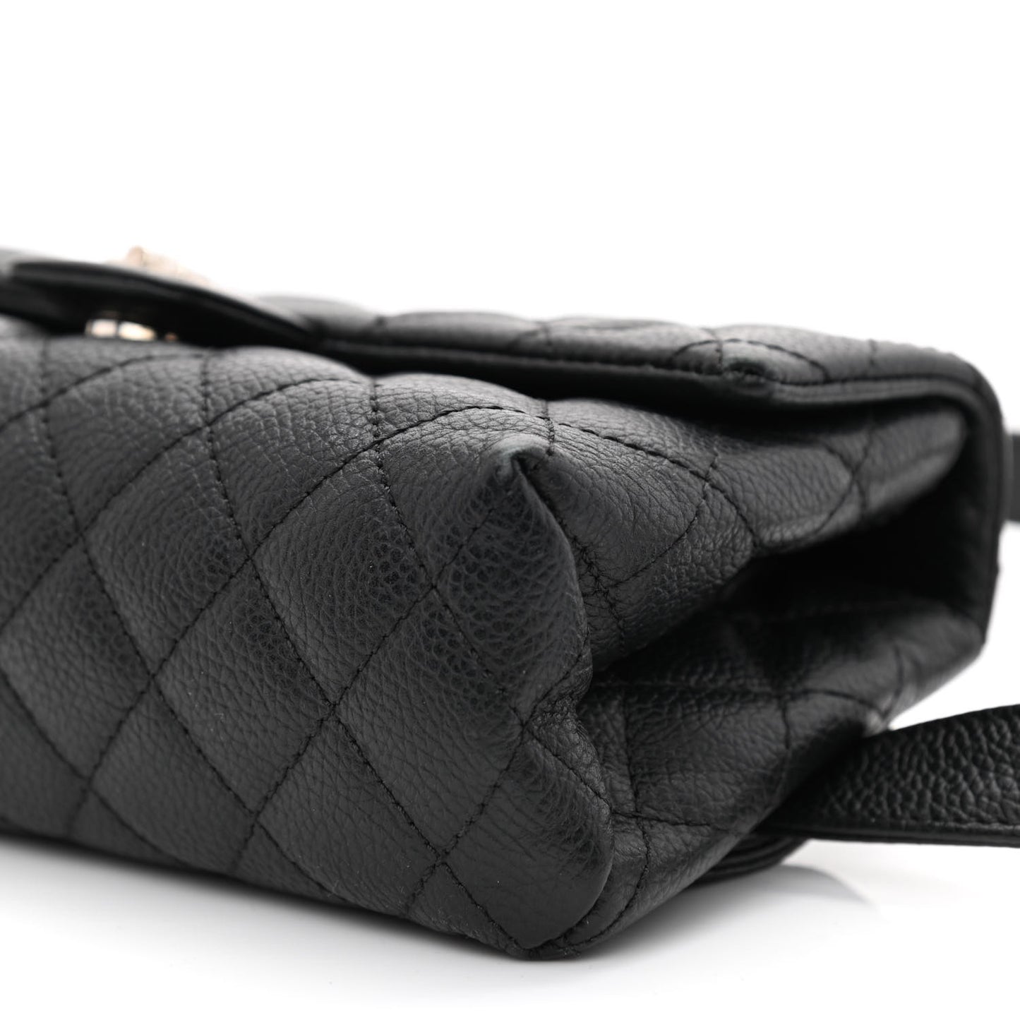 Grained Calfskin Quilted 2.55 Reissue Flap Belt Bag Clutch Black