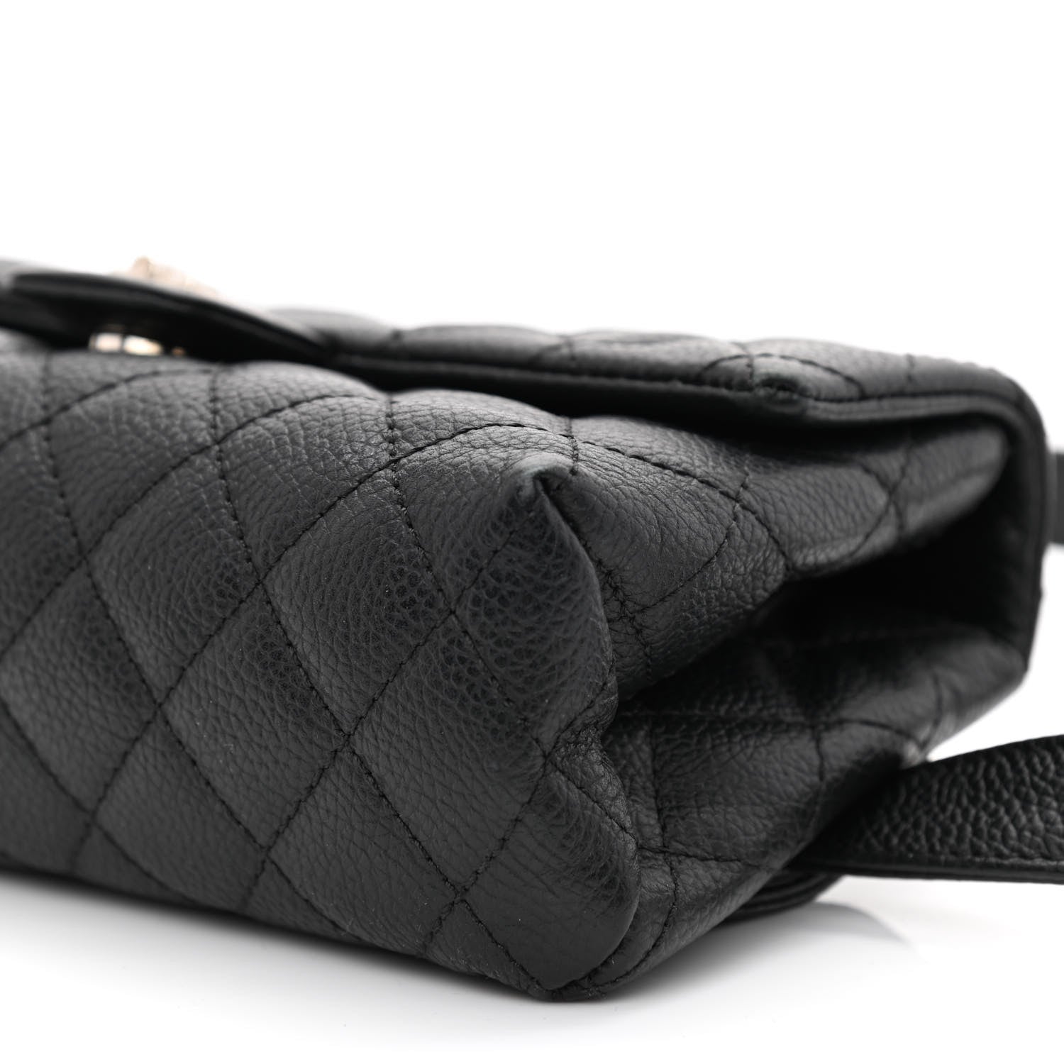 Chanel Grained Calfskin Quilted 2.55 Reissue Flap Belt Bag Clutch Black 10 of 12