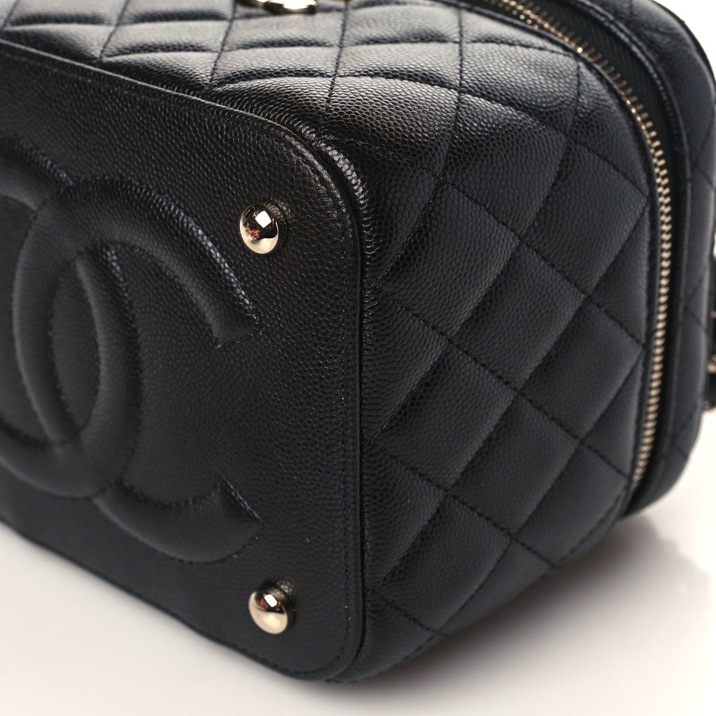 Caviar Quilted Small CC Vanity Case Black