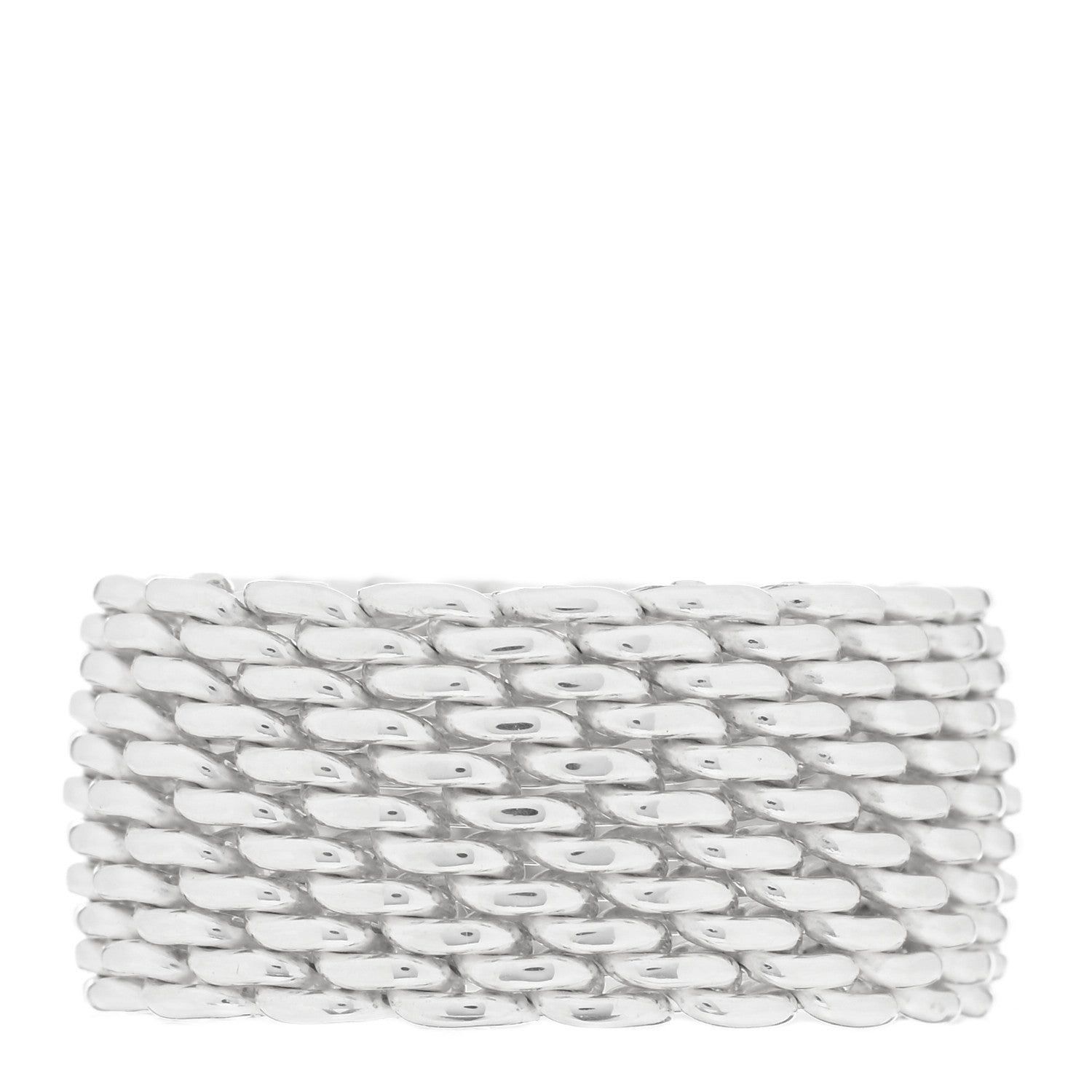 Tiffany Sterling Silver Somerset Mesh Ring 51 5.75 1 of 3