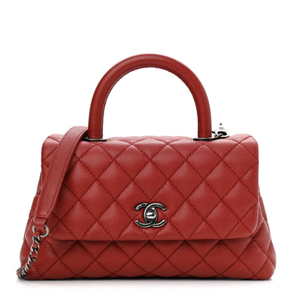 Chanel Caviar Quilted Mini Coco Handle Flap Dark Red 1 of 10