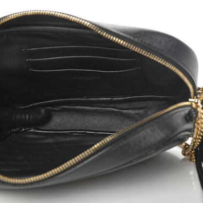 Saint Laurent Grain De Poudre Matelasse Monogram Mini Lou Camera Bag Black 4 of 4