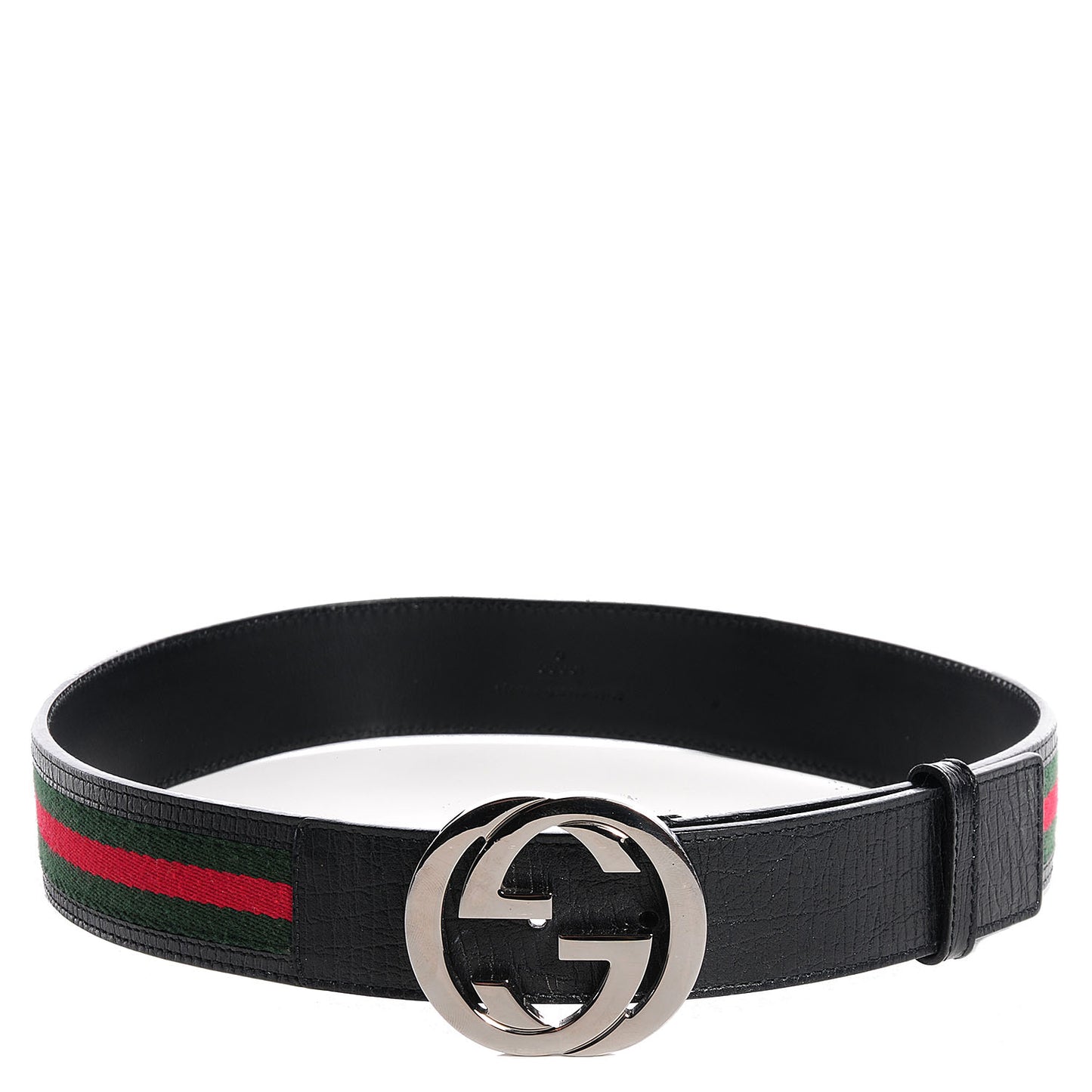 Leather Web GG Belt Black 80 32