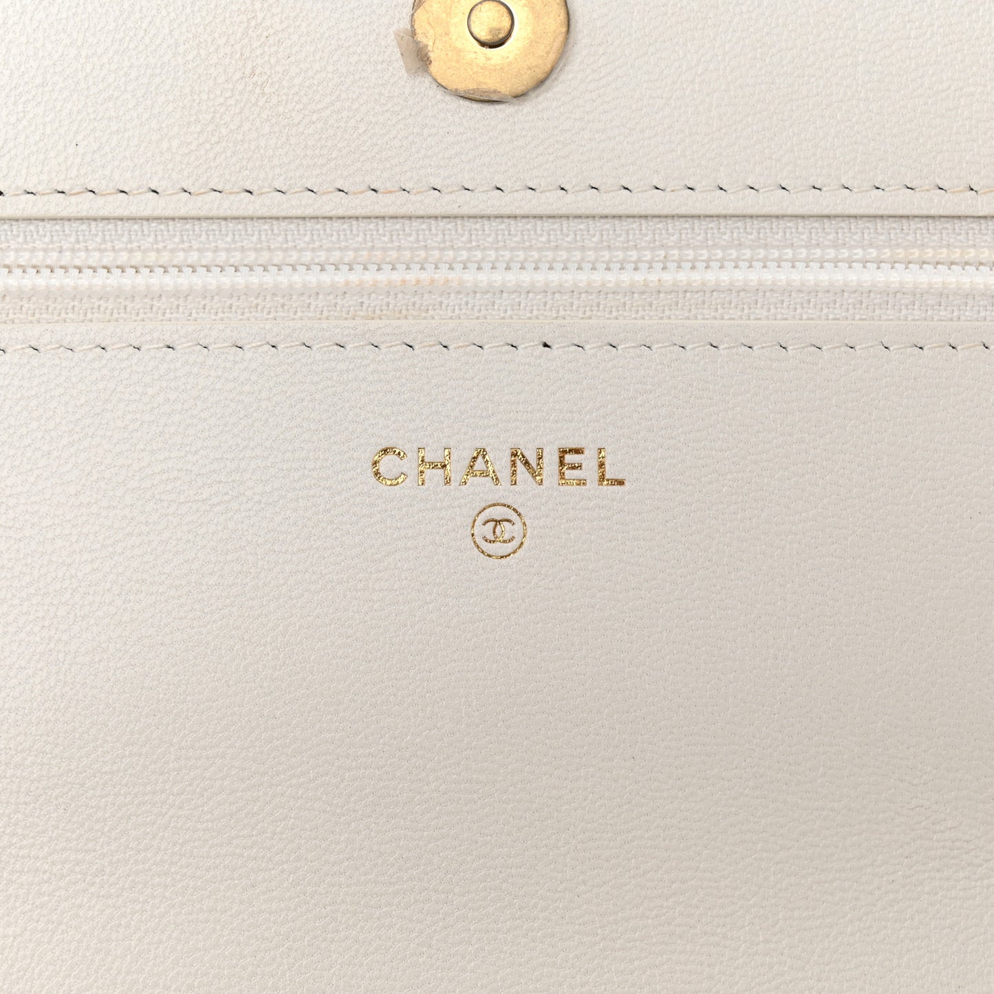 Printed Goatskin Quilted Chanel 19 Wallet On Chain WOC White Multicolor