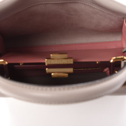 Fendi Vitello Seta Shiny Nappa Medium Peekaboo Iconic Satchel Grigio Polvere Bois de Rose 6 of 10