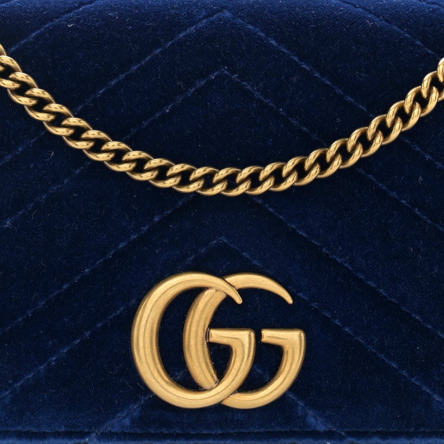 Gucci Velvet Matelasse GG Marmont Mini Bag Cobalt Blue 7 of 11