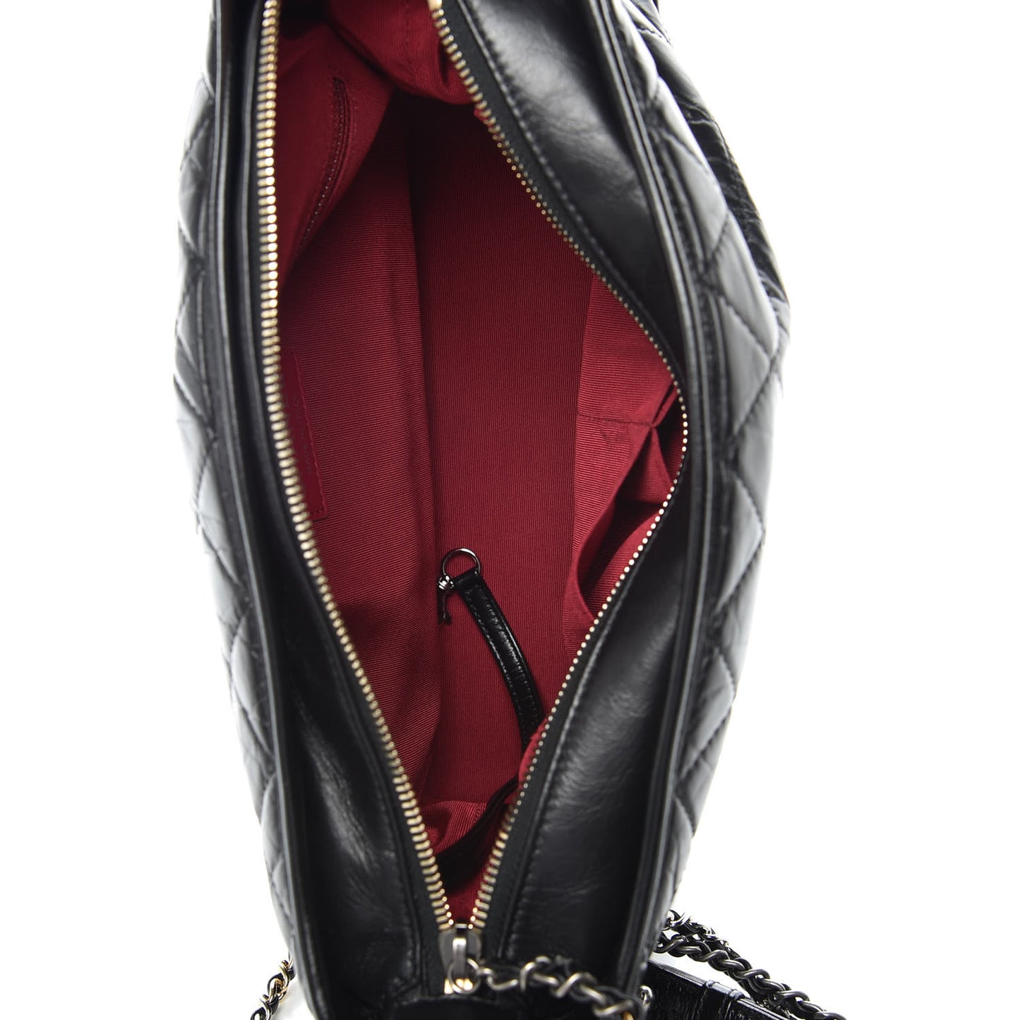 Aged Calfskin Quilted Medium Gabrielle Hobo Black