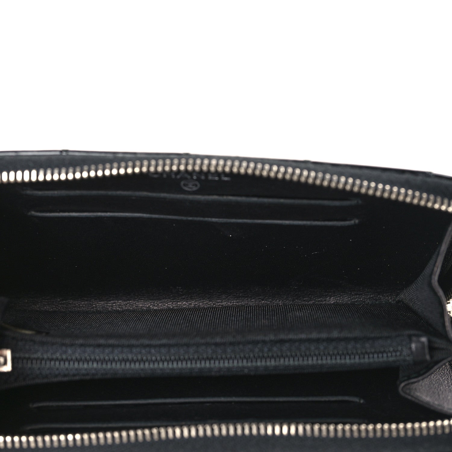 Chanel Patent Quilted Small Zip Around Wallet Black 5 of 8