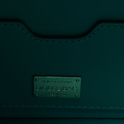 Dolce & Gabbana Tropea Straw Ayers Embroidered Box Bag Teal 4 of 4