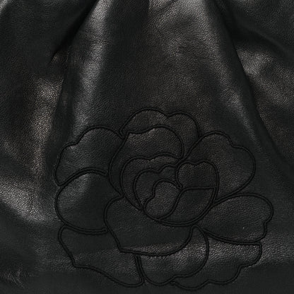 Chanel Lambskin Camelia Round Handle Mini Bag Black 10 of 13