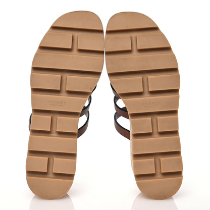 Hermes Calfskin Cork Isabella 30 Sandals 37 Gold 6 of 14