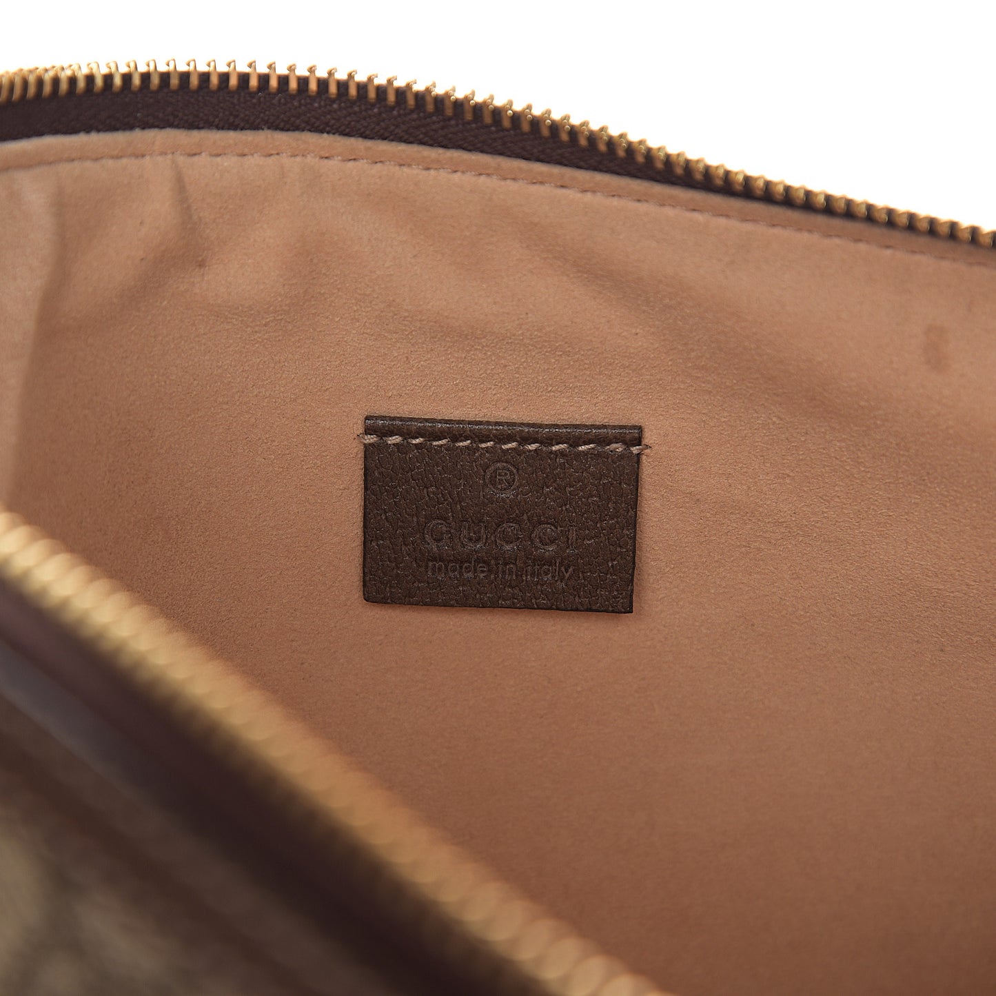 GG Supreme Monogram Large Ophidia Pouch Clutch Brown