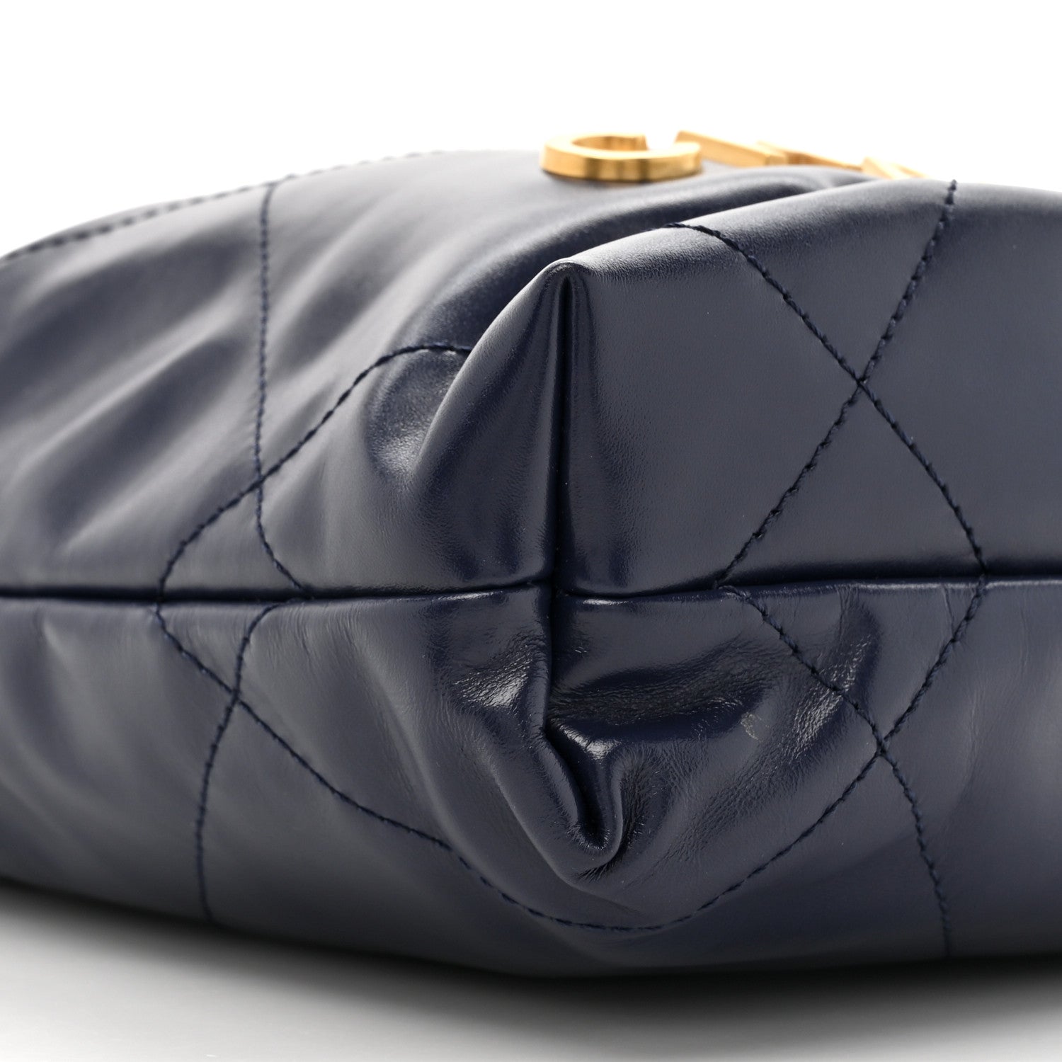 Chanel Shiny Calfskin Quilted Mini Chanel 22 Navy Blue 10 of 10