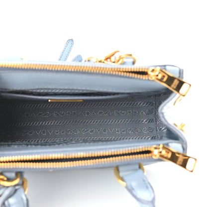 Prada Saffiano Micro Galleria Double Zip Tote Astrale 5 of 10