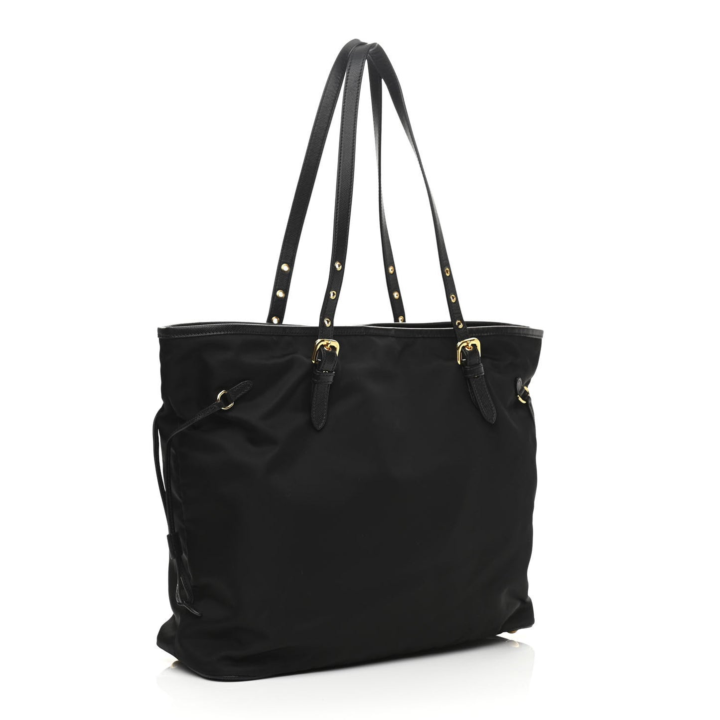 Tessuto Nylon Saffiano Shopping Tote Black
