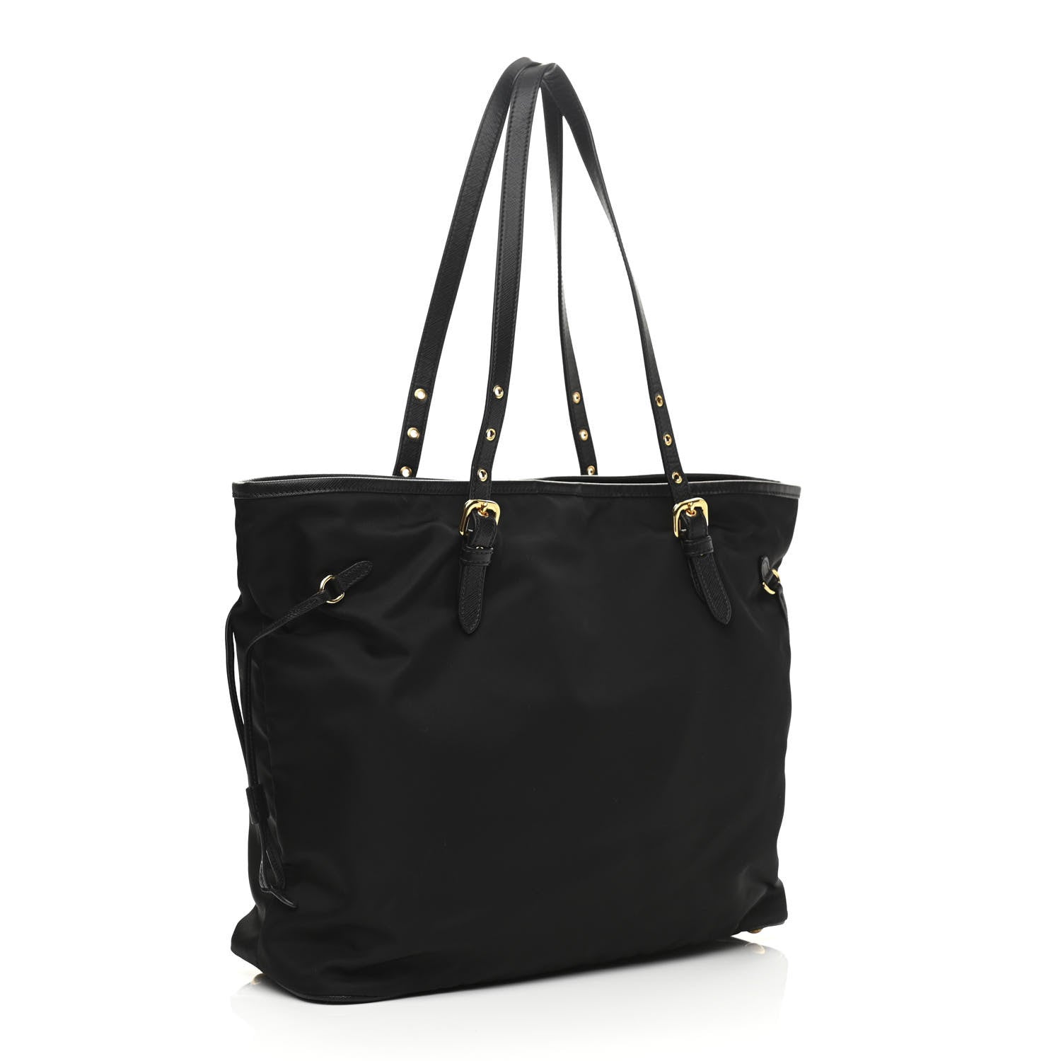 Prada Tessuto Nylon Saffiano Shopping Tote Black 3 of 11