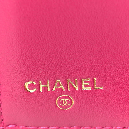 Chanel Caviar Quilted Compact Boy Wallet Dark Pink 6 of 7