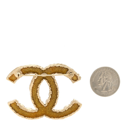 Chanel Metal Pearl Studded CC Brooch Gold 2 of 3
