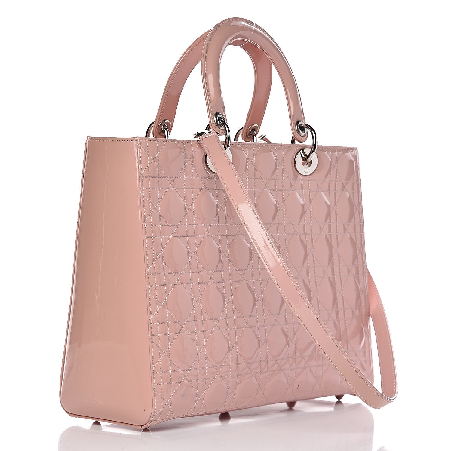 Christian Dior Patent Cannage Large Lady Dior Light Pink 3 of 18