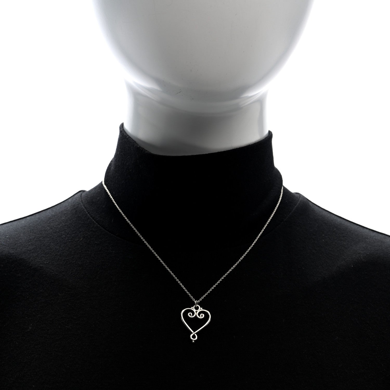 Tiffany Sterling Silver Paloma Picasso Venezia Goldoni Heart Pendant Necklace 2 of 5