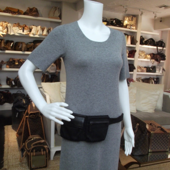 GG Monogram Double Pocket Belt Bag Black