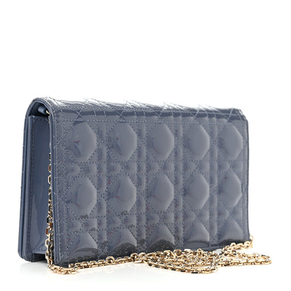 Christian Dior Patent Cannage Lady Dior Convertible Clutch Cloud Blue 4 of 12