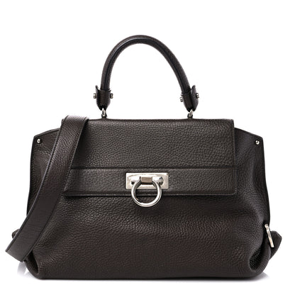 Salvatore Ferragamo Grained Calfskin Sofia Satchel Brown 1 of 10