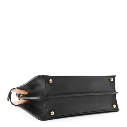 Fendi Vitello Seta Shiny Nappa Medium Peekaboo I SEE U Satchel Black Light Rose 4 of 13