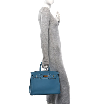Hermes Togo Birkin 35 Blue Jean 2 of 15