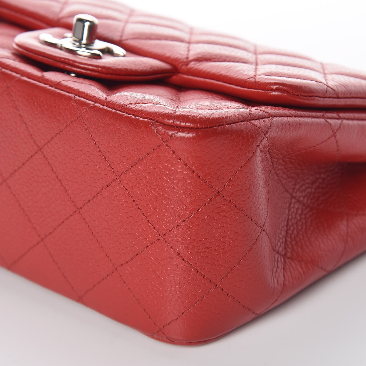Chanel Caviar Quilted Mini Square Flap Red 9 of 9