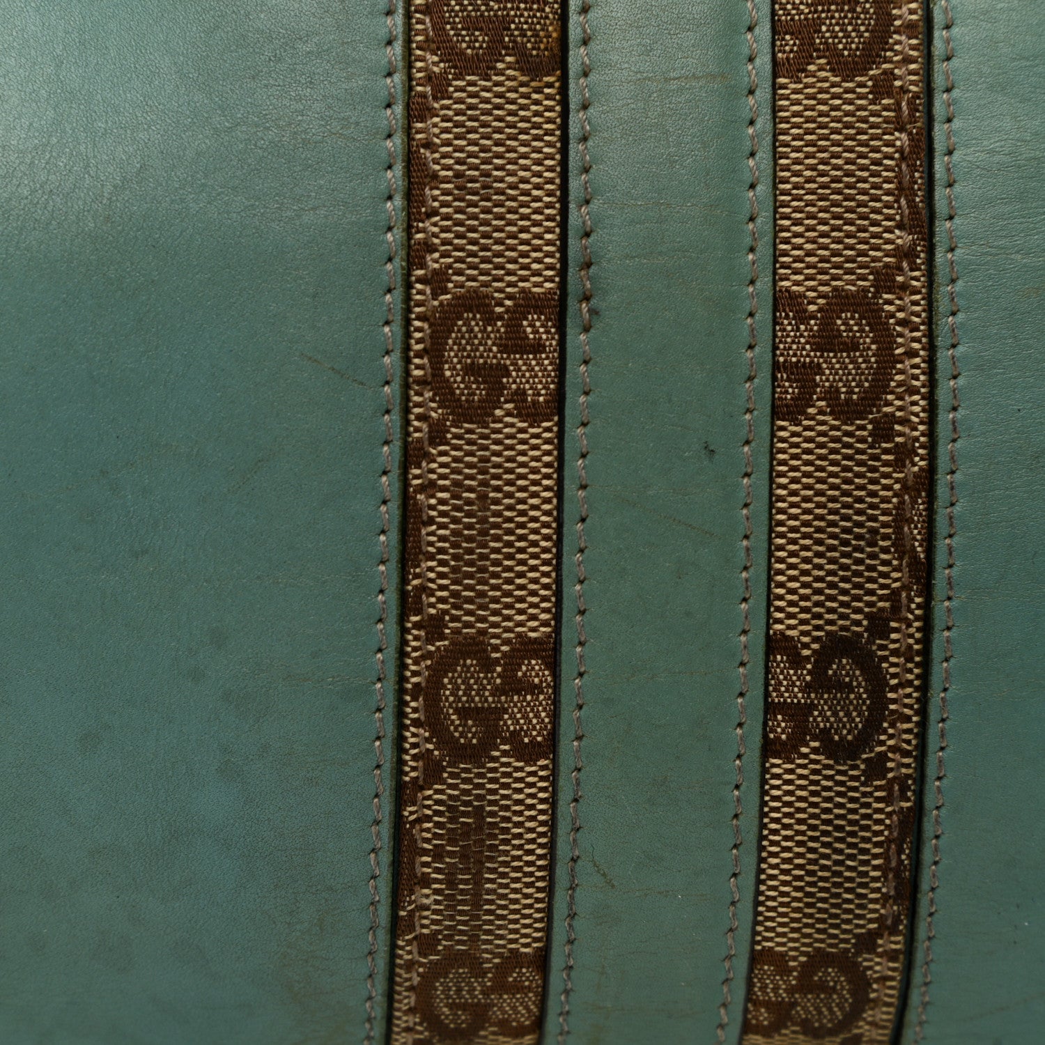 Gucci Calfskin Monogram Web Bardot Turquoise 18 of 19