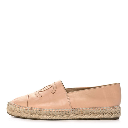 Chanel Lambskin CC Espadrilles 39 Nude 1 of 9