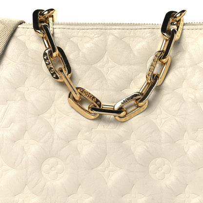 Louis Vuitton Lambskin Embossed Monogram Coussin PM Beige Cream 9 of 17