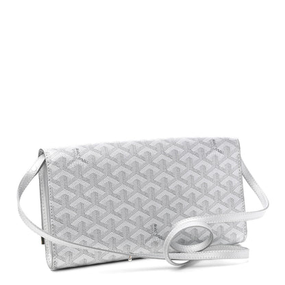 Goyard Goyardine Monte Carlo Bois Clutch With Strap Silver 3 of 10