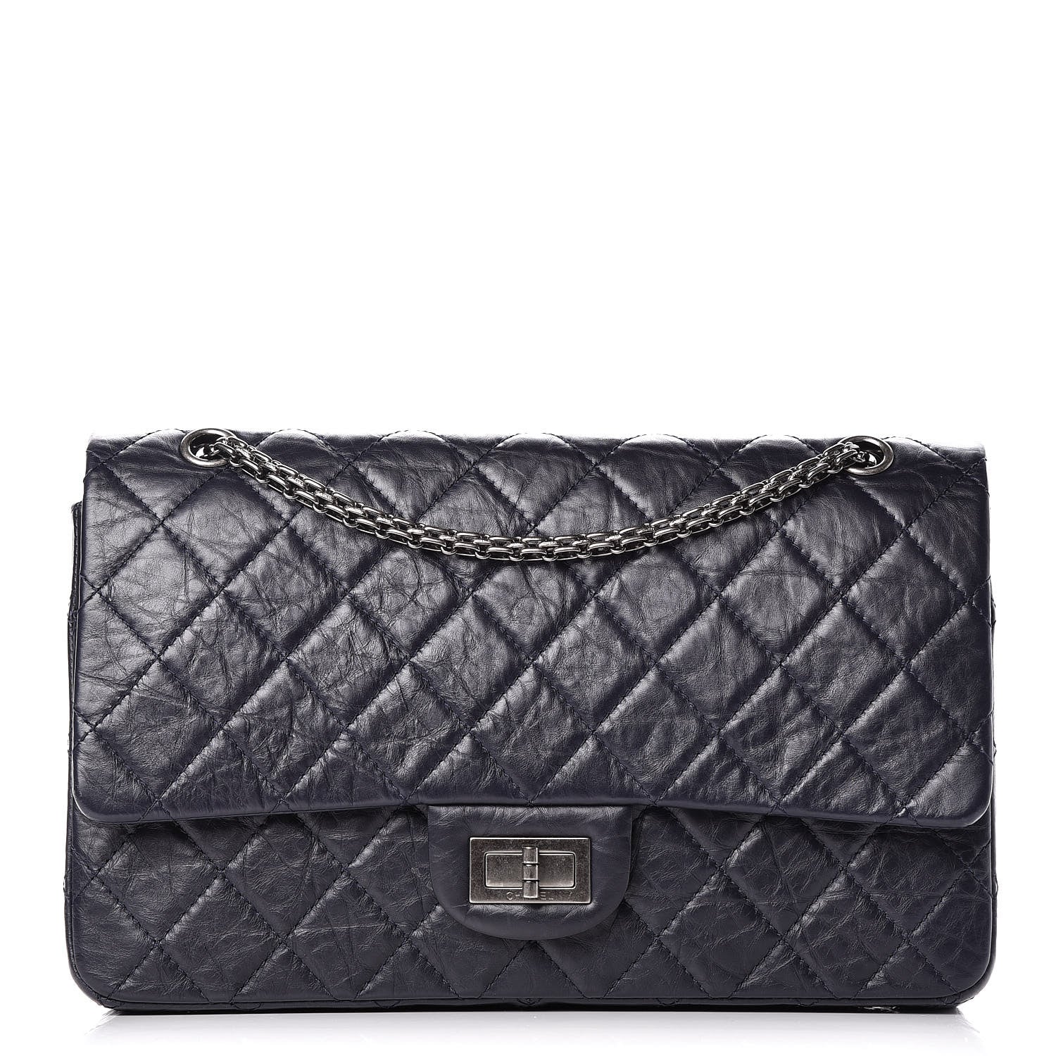 Chanel Aged Calfskin Quilted 2.55 Reissue 227 Flap Navy Blue 1 of 13