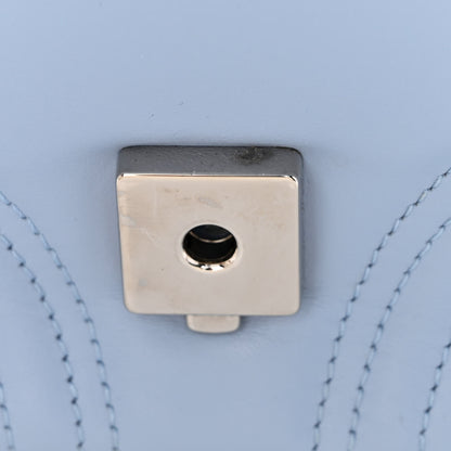 Gucci Calfskin Matelasse Mini GG Marmont Top Handle Shoulder Bag Porcelain Light Blue 12 of 13