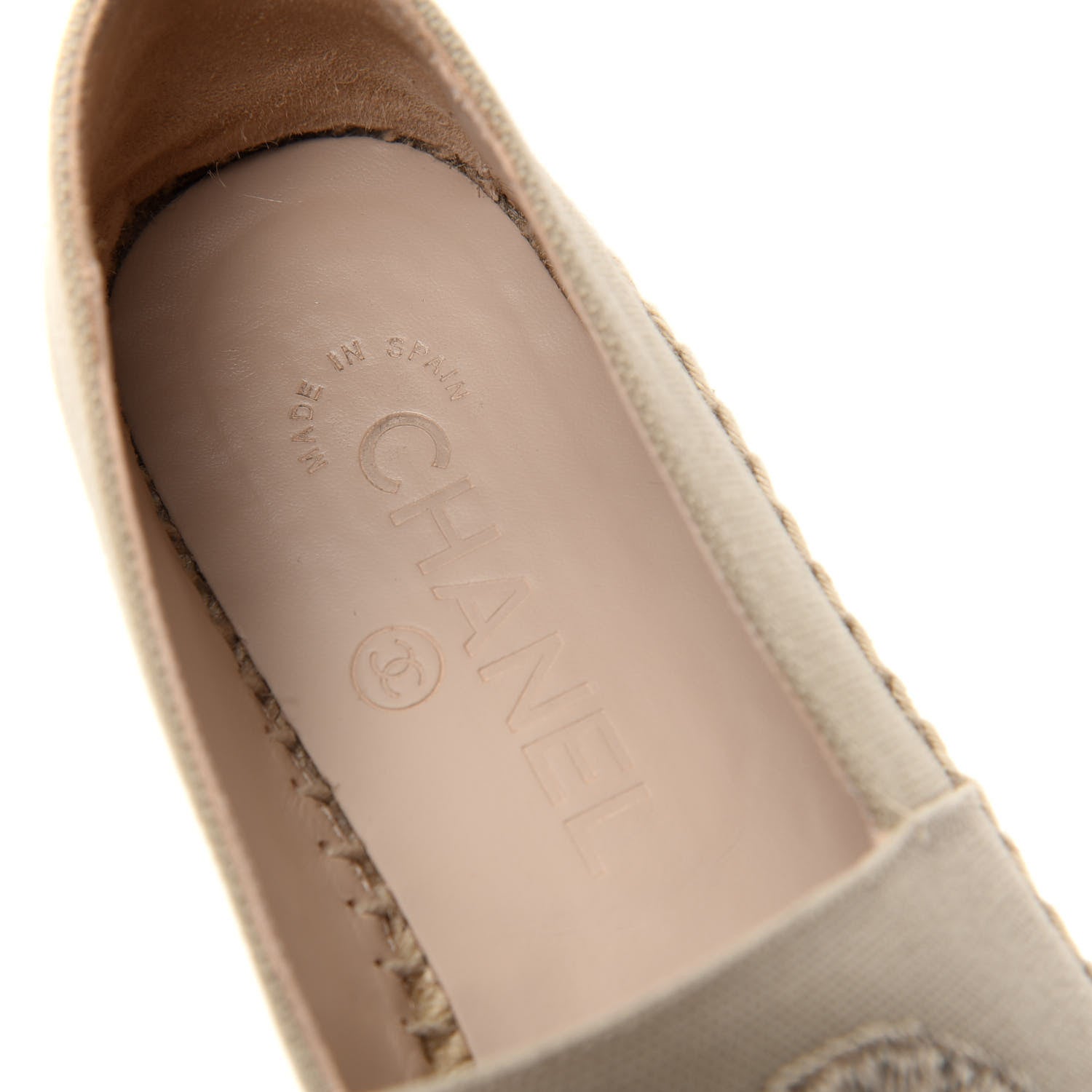 Chanel Canvas Grosgrain CC Espadrilles 36 Beige Black 8 of 11