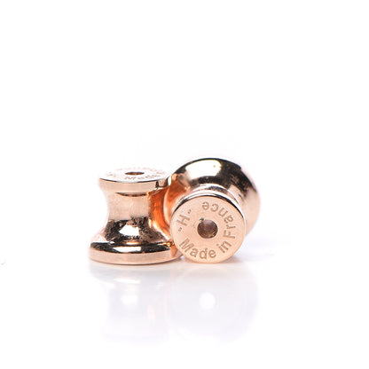 Hermes Rose Gold Lacquered Pop H Earrings Emeraude 4 of 5
