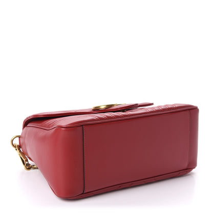 Gucci Calfskin Matelasse Small GG Marmont Top Handle Shoulder Bag Hibiscus Red 5 of 12